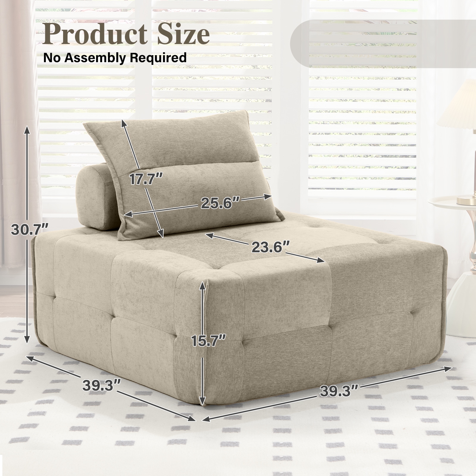 Modular Sectional Sofa With Deep Seat And Adjustable Backrest_voghion.com